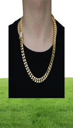 Collane a ciondolo Fashion Hip Hop Men Necklace Chain Gold Curb Cuban Long Link Choker maschio Collier Jewelry 61cm 71Cm2682913