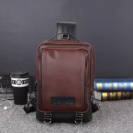 Versão de 2019 da Trend Men's Bags Lazer um ombro oblíquo Satchel Sports Outdoor Sports Chest Street Bolsa de maré de grande capacidade 2958