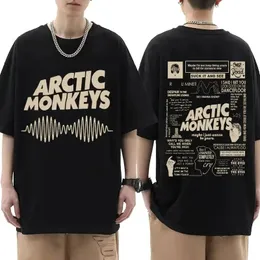 Arctic Monkeys inspirierte T -Shirt - Albumliste Doodle Print Vintage T -Shirt Männer Frauen Hip Hop Punk Kurzarm T -Shirts Streetwear 240517