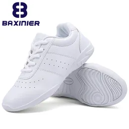 BAXINIER Girls Cheer Shoes White Cheerleading Dance Sneakers for Women Youth Shool Walking Athletic Training Tennis 240516