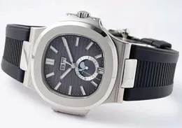 Relógios masculinos Automático Cal.324 Assista Men White Grey Blue Dial Moon Fase 5726 Reserva de potência PPFactory ETA 324S Correia de borracha 40,5mm Redes de pulso