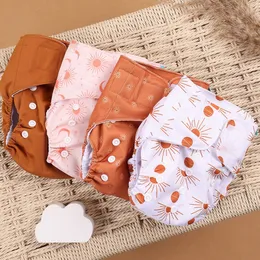 Happyflute 4pcsset ecofriendly cloth diaper 생태 재사용 가능한 아기 기저귀 240509