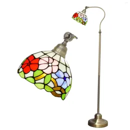 Golvlampor American Stained Glass Retro Art Morning Glory Lamp Stor vardagsrum Matbar Tiffany Style