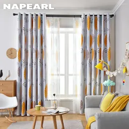 Vorhang Napearl Shading Blackout bedruckte Blätter Pflanze Scheine Tüll Fenster Vorhänge für Schlafzimmer Wohnzimmer Dekor 1pc