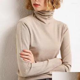 レディースセーターカシミアタートルネックセーター女性ウール暖かいジャンパー秋の冬服