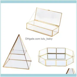 Packaging JewelryTrinket Storage Case Shinnie Women Jewelry Dispaly Stand Pyramid Clear Box Glass Cowelery Display Vanity VASITY PER G 269B