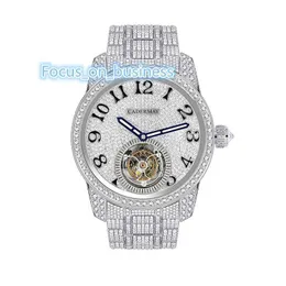 Lyxad anpassad vattentät D VVS Moissanite Diamond Hip-Hop Rostfritt stål Fashion Iced-Out Armband Business Wrist Watch