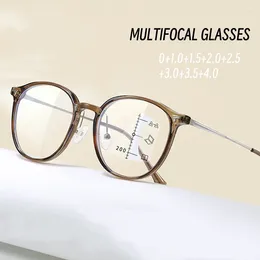 Sunglasses 2024 Trend TR90 Anti-blue Light Multifocal Reading Glasses Fashion Progressive Near Far Eyewear Vintage Men Women Eyeglasses