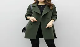 Mody kobiety Parka jesienna zima długą kurtkę damski bawełna Wollen Solid Casual Emporwear Casual Cardigan Slim Plat Slim Overcoat S1818958