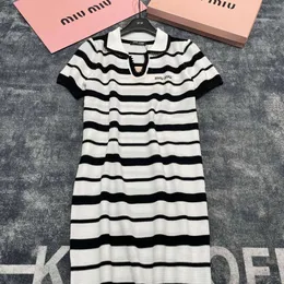 Women's Tanks & Camis Mm Home 24 Early Autumn New Striped Polo Dress for Women Knitted Fashion Versatile Letter Embroidery Decoration