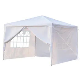 ZK20 3 X 3M Quattro lati Portable Home Usa una tenda impermeabile con tubi a spirale Bianco