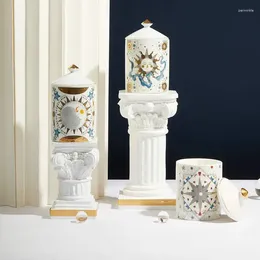 キャンドルホルダースタイルセラミックキャンドラブロスウェディングテーブル装飾アロマホルダーホームディコアキャンドル付き