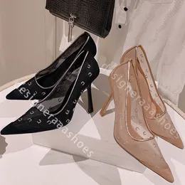 Шелковые атласные насосы сетчатые сетки Queen Trape обувь для хрустальных дизайнерских каблуков на каблуках на лодке сандалии 10 см. Стилетто каблука Свадебная невеста обувь роскошное насос