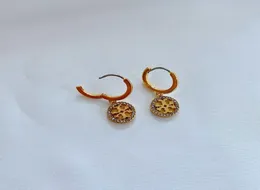 Huggie Hook Super A Quality Real 18K GoldWhiterose Gold Full Rhinestone Earrings Earring Letter Gift6955544