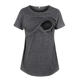 Maternity Tops Tees Maternity Nursing Tops Clothes Pregnancy T Shirt Long Sleeve Blouse Women Pregnant Breastfeeding Tee Clothing Size S-XL Y240518ZC3W