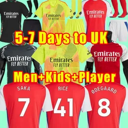 Full Set Soccer Trikots Smith Rowe Saka Martinelli Tierney 2024 2025 Fußballhemd Odegaard Gunner G.jesus Vieira Männer Kinderfans Spieler Version xxxl 4xl Torhüter