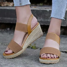 Летние женщины сандалии многоцветная платформа Strail Wedge Casual Beach Shoes Sandalias Mujersandals Sa Mujer 064