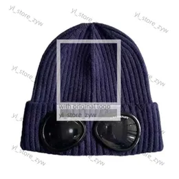 CP Company Beanie Designer Dwie obiektyw okulary gogle czapki mężczyźni CP dzianiny czapki czapki czaszki na zewnątrz kobiety nieuchronne zimowe czapka czarna szara maska ​​f9e5