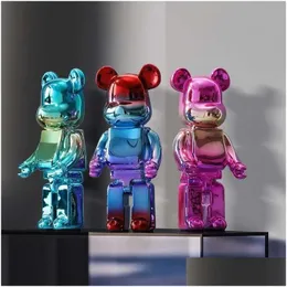 Oggetti decorativi Figurine da 26 cm Placcone 400 Statue Gradiente Orso B Scpture Resina Y2K Ornamenti per la casa decorazione per la casa Drop Del Ot46c