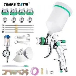 1.41.72.02.5mm 600ml Profissional HVLP Spray Gun Plus Pressure Regulador Home Automática Toola Spray Ferramenta Pneumática Ferramentas 240516