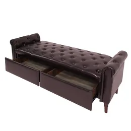 Коричневый, многофункциональный диван -стул с кожаными подлокотниками PU