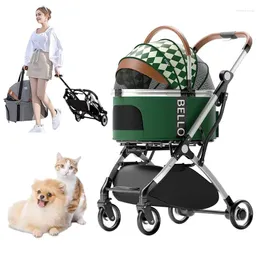 Dog Carrier Detachable Pet Stroller Light Cup Holder Design Four-wheeled Universal Wheel Cart Outdoor Travel Carrying Bag For Small Dogs