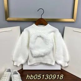 Women's Knits & Tees Autumn/winter Children's Round Neck White Sweater with a Western Style