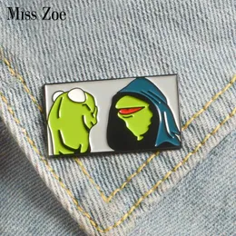 دبابيس ضفدع مينا دبوس muppet show froggy brooch bag legel button button butge cartoon animal mift for friends اطفال