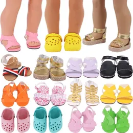 Botas de sandálias de sapatos de boneca para acessórios de Baby American 43 Cm de 18 polegadas de 43 cm Our Generation Girls Toy 240518