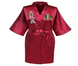 Sorority kardeşlik gevşek ipek bornoz dantel saten aka kıyafetleri robe16585953