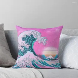 Pillow vaporwave estética Grande onda de Kanagawa Retro Sunset Throe Christmas Case de travesseiros de luxo para dormir