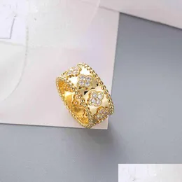 حلقات فرقة حلوة حلو حلقة مصممة kaleidoscope الذهب مجوهرات الماس لسيدة 925 سيير امرأة مان عيد ميلاد تسليم التسليم OTDM7
