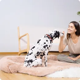 犬のベッド大きなサイズの犬、ふわふわのソファカバー、家具プロテクター用の洗える犬のマット、小、中程度の犬、猫に最適
