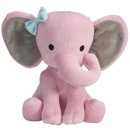 Dolls de pelúcia de 25 cm de elefante cinza, brinquedo de pelúcia de pelúcia Kawaii Animal Sleep Sons Soff Chelaghing Doll Plush Plexh Baby Room Decoração Presente J240518