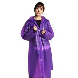 Raincoats Eva Women Man Transparent Adt Raincoat Outdoor Lekkie turystyki Wodoodporne z kapturem deszczowy płaszcz ZXF37 DROP GARD HOME OTNGB