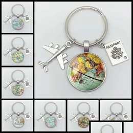 Chaços de chaves de chaves de chaves de chaves de chaves que exploram a cúpula de vidro Cabachon Aeronaves de charme de charme de jóias para presentes para mulheres e mulheres keyc dhpv2