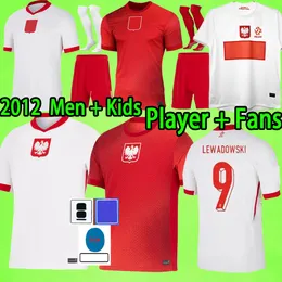 2012 Polonia 2024 Maglie da calcio Lewandowski Maglie uomini Kit Kit Polonia 2025 Zielinski Milik Zalewski Szymanski Shirt da calcio polacco T Pole Uniform 24 25 Player Version