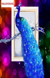 YGS083 DIY Diamond Emelcodery Diamond Mosaic Peacock Soul Round Diamond Painting Cross Stitch Комплекты Rich Flowers Home Decoration259144850