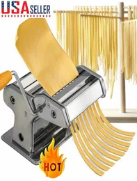 Steel Pasta Maker Noodle Making Machine Dough Cutter Roller With Handle gqGN4228349