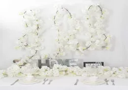 Dekorative Blumen Kränze 2pcs künstliche Kirschblüte Rebe weiße Blütenblätter für immer Pflanzen Girlande für Home Dekoration Hochzeit PA5580469