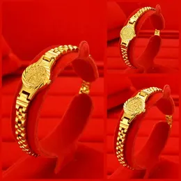 Real 999 Gold Fortune Watch Chain Long Не теряйте цвет с 24K Fine Jewelry Classic Bracelet Ladies 240515