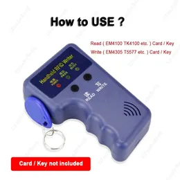 Handheld 125kHz TK4100 EM4100 RFID Fotokopi Yazar Yazar Yazıcı Programcı Okuyucu EM4305 T5577 EM4205 Yeniden Gereken Kimlik Keyfob Etiketler Kartı 240430