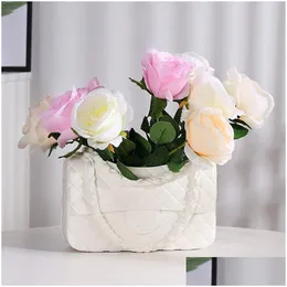 Pflanzer Töpfe Handtasche Vase Creative Mode Wohnzimmer Eingang TV -Schrank Dekoration getrocknete Blumen und Blumenpot Drop Lieferung Ho dhrjb