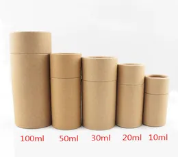 10 ml 20 ml 30 ml 50 ml 100 ml Kraft Papier kartonowy kartonowy olejek eteryczny butelka Kanister Kraft Cylindar okrągły słoik opakowanie pudełko prezentowe1316528