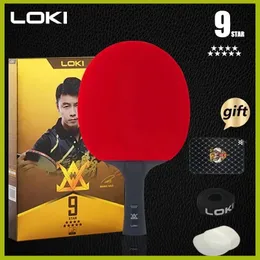 Loki 9 Star Table Tennis Racket Professional 52 Carbon Ping Pong Paddle 6/7/8/9 Star Ultra Offensive med klibbiga gummi 240515