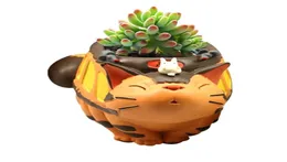 Desenho animado meu vizinho Totoro Resina Flower Pote em vaso suculento BONSAI POT FLOR POT HOMECORAÇÃO Desktop Multifuncional Penholder 24352324