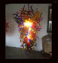 Люстры, сделанные ручной DIY Chihuly Style Art Glass люстр, домашнее лобби освещение, украшение