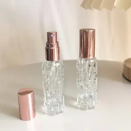 2024 10ml Rose Gold Glass Portable Refillable Perfume Bottle Cosmetic Container Empty Spray Atomizer Travel Small Sample Sub-bottlefor small sample spray bottle