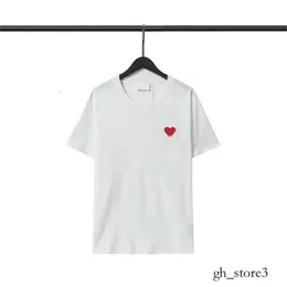 Amis T -Shirt Herren Frauen Designer von Luxus Amis T Shirt Mode Männer lässig rotes Herz eine Stickrückkragen Marke Stickerei Tshirt Mann Kleidung Super Size Code 774