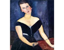 Pintura abstrata pintada à mão Madame Georges van Muyden Amedeo Modigliani High Quality Portrait Girl Mirl Oil Paintings1836442